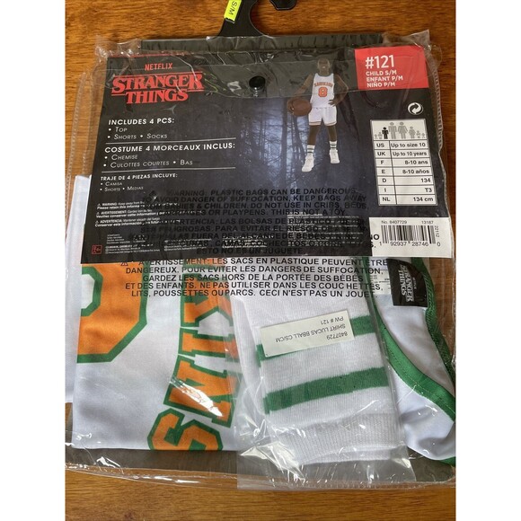 Stranger Things Basketball Uniform Halloween Costume New Child S M Cosplay - Picture 5 of 8